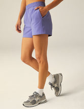 purple active short with slit pockets
